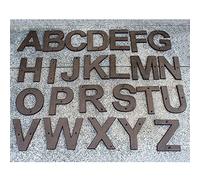 Numéros de porte numériques en lettres l'alphabet, 1 pièce 127 mm (5 pouces), et chiffres métal, plaques numéro rétro fonte, panneau d'adresse extérieur à faire soi-même(Letter E)