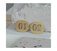 Numéros de porte numériques en lettres l'alphabet, chiffres table rétro laiton 0 à 9, plaque numérotée dorée 6 cm for restaurant, ronde et creuse for comptoir(Number 02)