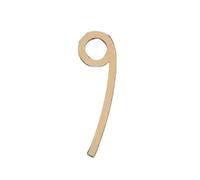 Numéros de porte numériques en lettres, plaque autocollante cuivre, décoration murale à faire soi-même for la maison ou une chambre d'hôtel, chiffres métal, 1 pièce(Numbers 9)