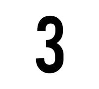 Numéros de porte numériques en lettres, style japonais, chiffres noirs relief, MDF, for la maison, les chambres d'hôtel ou comme décoration murale, 6 x 3 cm(Number 3)