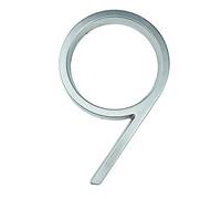 Numéros de porte, Numéros de maison en alliage Zinc, argent, paquet 5 pouces 10 chiffres 0-9, signe d'adresse extérieure(9)