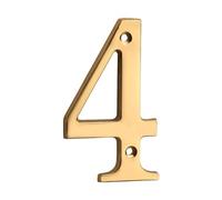 Numéros de porte, Plaque de numéro maison dorée en laiton massif, 4 pouces avec chiffres et lettres(4)