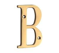 Numéros de porte, Plaque de numéro maison dorée en laiton massif, 4 pouces avec chiffres et lettres(B)