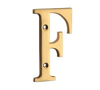 Numéros de porte, Plaque de numéro maison dorée en laiton massif, 4 pouces avec chiffres et lettres(F)