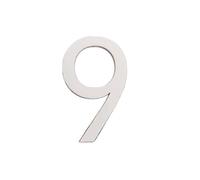 Numéros de porte, Plaque d'immatriculation de porte auto-adhésive en acrylique 3D, blanc et or, tailles multiples(White 9,7x4.6cm)