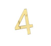 Numéros de porte, Plaque d'immatriculation de porte auto-adhésive en acrylique 3D, blanc et or, tailles multiples(Gold 4,7x4.6cm)