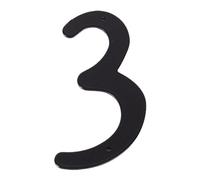 Numéros de porte, Plaque numéro de maison en aluminium noir 10cm avec chiffres 0 à 9(Black 3)