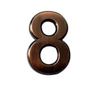 Numéros de porte, Plaque Numéro De Maison Plastique ABS Bronze Avec Chiffres 3D Noirs 10cm(8)