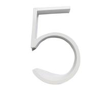 Numéros de rue en métal, 1 pcs 127 mm flottant numéro de maison lettres grand moderne, porte alphabet maison extérieur blanc numéros adresse plaque tableau de bord slash signe # 0-9(5)
