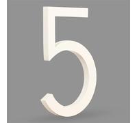 Numéros de rue en métal, 1pc 6" 15cm Numéro de maison flottant Blanc Aluminium Numéro Plaque d'adresse en métal Numéro de porte d'appartement Numéro de maison extérieur 0-9 plaques(5)