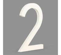 Numéros de rue en métal, 1pc 6" 15cm Numéro de maison flottant Blanc Aluminium Numéro Plaque d'adresse en métal Numéro de porte d'appartement Numéro de maison extérieur 0-9 plaques(2)