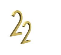 Numéros de rue en métal, Numéro de maison flottant de 125 mm for porte moderne, maison, extérieur, 5 pouces, noir, doré, plaque d'adresse, plaque étoile 0-9(Golden,9)