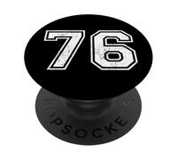 Numéros de Sport Vintage 76 Soixante-Seize PopSockets PopGrip Adhésif
