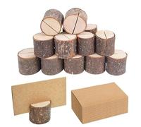 Numéros de table 10 pièces porte-cartes de place en bois support de carte porte-photo porte-clip rustique décorations de mariage fête numéro de table nom signe porte-numéro de table (couleur : lot de