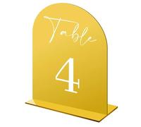 Numéros de Table Acrylic Digital Table Label, Wedding Number, Diy Personalized Seat(Gold mirror S,Number 1-15)