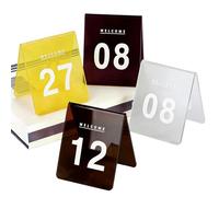 Numéros de Table de 1 À 10/25/50/100 en Acrylique Double Face - Numéros de Table de Mariage pour Restaurant, Numéros de Tente de Table, Cartes pour Fête Banquets Fournitures(Purple-7 * 8cm,1-25)