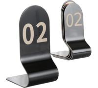 Numéros de table de restaurant, 12 x 6 cm, recto verso, gain de place, bords lisses, marque-places numérotés de 1 à 10/20, for bars, fêtes et mariages(Black,1-10(12x6cm))