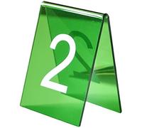 Numéros de table de restaurant acrylique, Le Tableau acrylique de restaurant numérote le double multicolore 90x80mm dégrossi(Green)