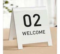 Numéros de table de restaurant acrylique, Marqueurs de numéros table en acrylique double face multicolore 6x7 cm 1-100(White,51~60)