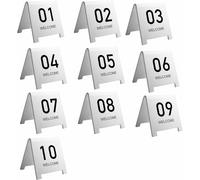 Numéros de table de restaurant acrylique, Plaques d'immatriculation de table tente en acrylique, paquet 10 multicolores 1-100(White,91~100)