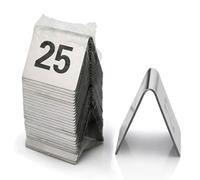 Numéros de Table de Restaurant Chevalets De Table Numérotés en acier inoxydable de 1 à 100, Porte-places Table Numéro Signe pour mariages, restaurants, cafés, fêtes, banquets, 5 x 5 cm(1-25 (5x4cm))