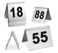 Numéros De Table De Style Tente, 1-25 1-50 1-100 Numéros De Table Empilables En Acier Inoxydable, Plaque D'immatriculation Du Restaurant, Marque Place Mariage, Cartons De Placement(Black,1-50)