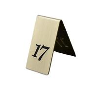 Numéros de Table debout Double face creux, 5 pièces, plaques signalisation bureau, Restaurant, café, Bar, marqueur en laiton, carte siège réservée(17)