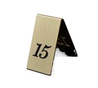 Numéros de Table debout Double face creux, 5 pièces, plaques signalisation bureau, Restaurant, café, Bar, marqueur en laiton, carte siège réservée(15)