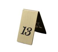 Numéros de Table debout Double face creux, 5 pièces, plaques signalisation bureau, Restaurant, café, Bar, marqueur en laiton, carte siège réservée(13)