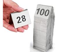 Numéros de Table Empilables, Chevalets de Table Numérotés en acier inoxydable, Carte de Numéro de Table ignes durables et faciles à lire, pour banquets, fêtes et réceptions de mariage.(1-100 (5*4cm))