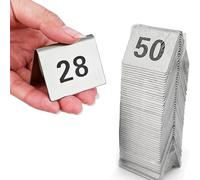 Numéros de Table Empilables, Chevalets de Table Numérotés en acier inoxydable, Carte de Numéro de Table ignes durables et faciles à lire, pour banquets, fêtes et réceptions de mariage.(1-50(5*4cm))