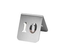 Numéros de Table en acier inoxydable 1-10nmber, plaques signalisation bureau Double face for Restaurant, café et Bar, carte siège réservée Pour BAanquet, Service(Silver,7x8cm)