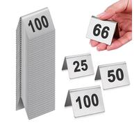 Numéros De Table En Acier Inoxydable, 1-25 1-50 1-100 Cartes De Numéro De Table De Tente Empilable Double Face, Marque Place Mariage, Pour Restaurants Cafés Bars Fête De Mariage(Black,1-25)