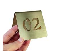 Numéros de table en acier inoxydable de style tente, cartes de numéro de table de style tente pour restaurant, café, banquet, numéros de table de tente double face, cartes de placement autonomes