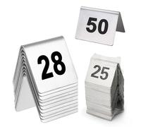 Numéros De Table En Acier Inoxydable, Marqueurs De Numéros De Restaurant Double Face, Cartes De Table De Style De Tente, Pour Mariages, Restaurants, Cafés, Fêtes, Banquets(1 to 100)