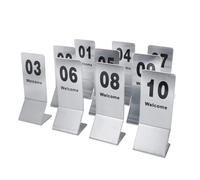 Numéros de table en acier inoxydable, Numéros de Table Double face en acier inoxydable, 15.5x6cm, 1-100, 100 pièces, for Restaurants, mariages, Bars(1-50)