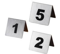 Numéros de table en acier inoxydable, Plaques d'immatriculation de table double face en acier inoxydable 1-100 argent 2,6x2,5 pouces paquet de 10(1-10)