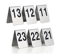 Numéros de table en acier inoxydable, Stainless Steel Table Number Cards Set Of 100 Double-Side Stackable 6x7.5cm/8x12cm(1 to 50,8 * 12Cm)