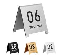 Numéros de table en acrylique, Numéros de Table en acrylique Double face, tente empilable, multicolore, 7x6cm/9x8cm, paquet de 10(Silver 9 * 8cm,41-50)