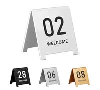 Numéros de table en acrylique, Numéros de Table en acrylique Double face, tente empilable multicolore 7x6cm/9x8cm, paquet de 10(White 7 * 6cm,51-60)