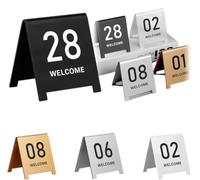 Numéros de table en acrylique, Numéros de table en acrylique, paquet de 10 multicolores 7x6cm 9x8cm(Black 7 * 6cm,21-30)