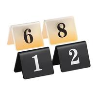 Numéros de table en acrylique, Plaques d'immatriculation de Table de tente Double face en acrylique, multicolores 85x65mm, paquet de 10 pièces(Black,1-5)
