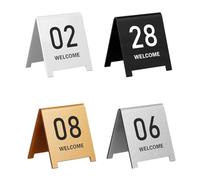 Numéros de table en acrylique, Plaques d'immatriculation de Table en acrylique Double face multicolores 7x6cm/9x8cm, paquet de 5(White 9 * 8cm,1-5)