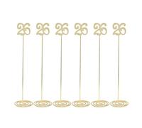 Numéros de table en métal 6 pièces, numéro de bureau debout antirouille avec base, numéro de table haut pour réception de fête de mariage, ensemble de numéros de table en fer (26)