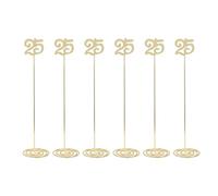 Numéros de Table en Métal, Lot de 6, Résistants à la Rouille avec Support Stable - Durable, Design Unique, Idéal pour Mariage et Réceptions (25)