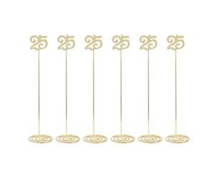 Numéros de Table en Métal, Lot de 6, Résistants à la Rouille avec Support Stable - Durable, Design Unique, Idéal pour Mariage et Réceptions (25)