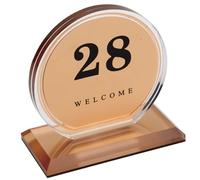 Numéros de table for mariage - 9 x 9,5 cm / 3,54 x 3,74 pouces - Panneaux numérotés recto-verso for restaurants, cafés, hôtels et supermarchés - Support en acrylique(Gold,51 60)