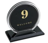 Numéros de table for mariage - 9 x 9,5 cm / 3,54 x 3,74 pouces - Panneaux numérotés recto-verso for restaurants, cafés, hôtels et supermarchés - Support en acrylique(Black,61 70)