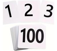 Numéros de Table Mariage 25/50/100Pcs, Pvc Table Number Cards, Double-Sided,White On Black, Restaurant Decor(White 1-100)