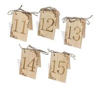 Numéros de Table Mariage 5 Pcs Wooden Wedding Table Number Set,Reusable Seating Chart Card For Events Decoration(Numbers(11-15)-5 pcs)